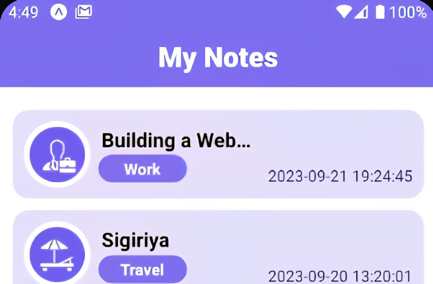 MyNotes React Native Mobile App